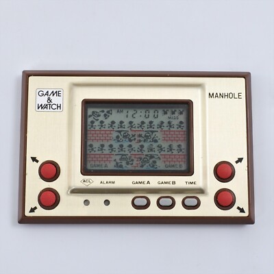 LCD MANHOLE Game Watch Gold Boxed MH-06 Tested Nintendo JAPAN Game