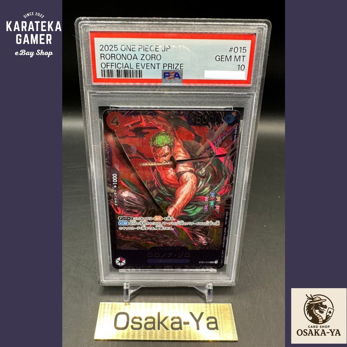 PSA 10 Zoro ST21-015 Flagship Battle 2025 Top 8 Prize ONE PIECE