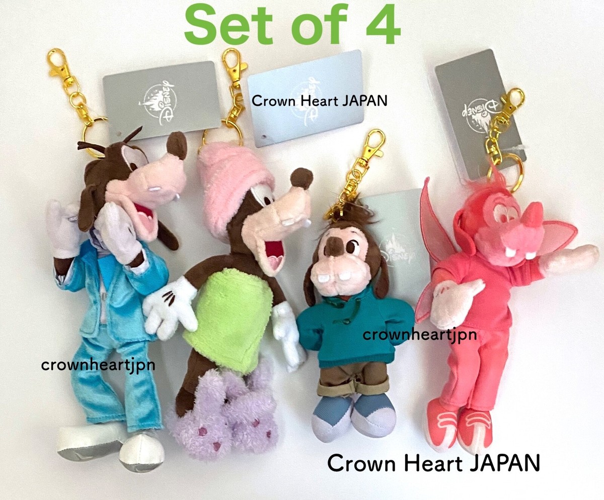 匿名配送/激レア グーフィー ぬいぐるみキーチェーン＋缶バッジ