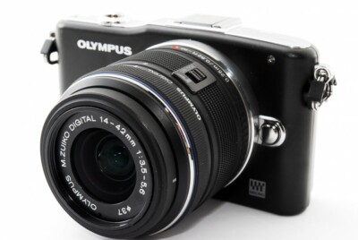 Olympus E-PM1 12.3MP 14-42mm Lens Kit Black [Exc+++] w/8GB SD Card
