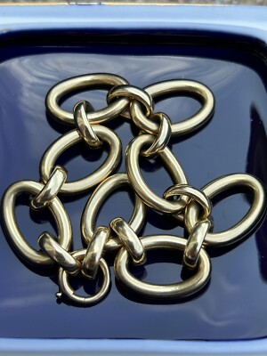 Tiffany & Co 14K SOLID Yellow Gold XLarge Oval Link Bracelet Heavy