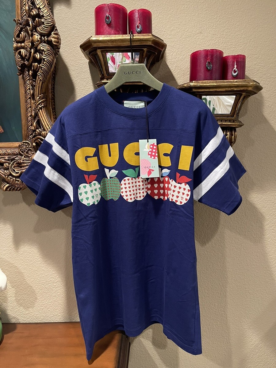 100% Authentic GUCCI Apple Print Jersey T- Shirt Size: XS | eBay