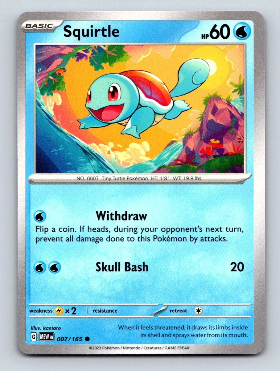Squirtle HP 60 Skull Bash Attack Tiny Turtle Blue Pokémon Card | eBay