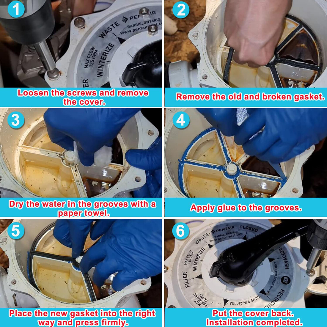 3-Pack Diverter Spider Gasket for Pentair 271148 SM-20-2 Sta Rite