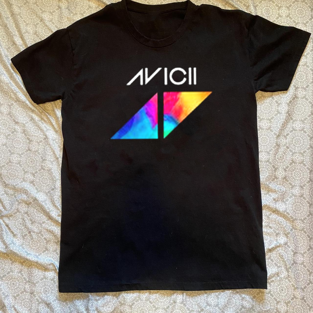 Collection Avicii Logo Short Sleeve Cotton Black All Size Shirt