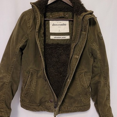 Y2K Abercrombie Kids Olive Drab Adirondack Jacket Bomber Military
