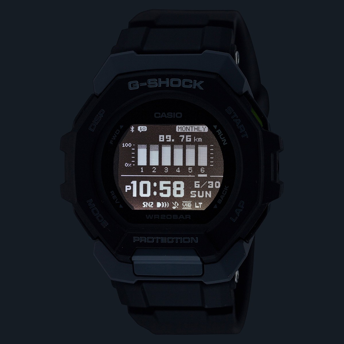 CASIO G-SHOCK GBD-300-1JF G-SQUAD Bluetooth Solar Digital Watch