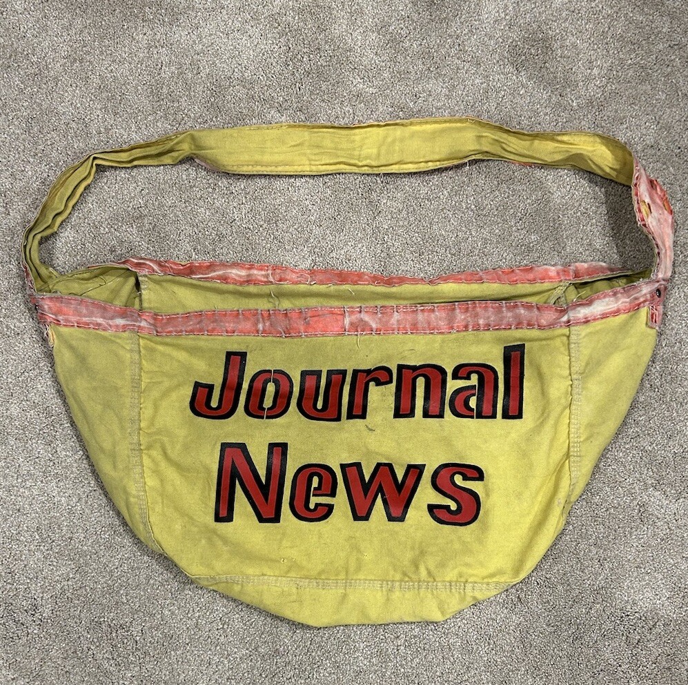 Vintage 60s 70s Newspaper Paper Boy Bag Workwear Canvas Satchel