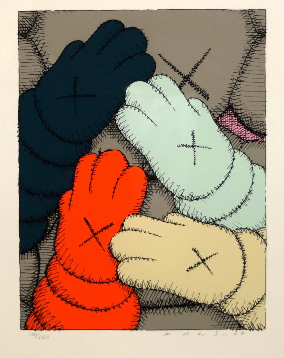 KAWS - URGE Grey Original Silkscreen Serigraph Art Print Signed