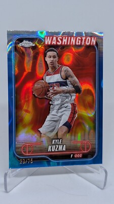 2024-25 Topps Chrome Basketball Kyle Kuzma #15 Blue Lava Refractor