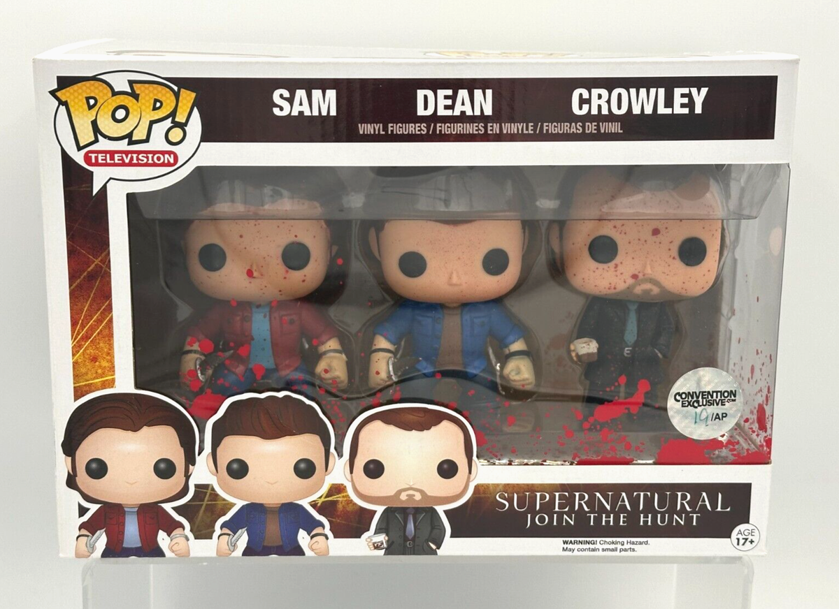 Supernatural Funko 3 Bloody Sam Dean Crowley Convention Exclusive
