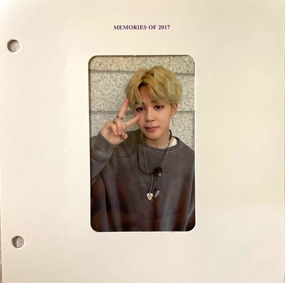 BTS JIMIN MEMORIES OF 2017 Official Photocard with mount Blu-ray