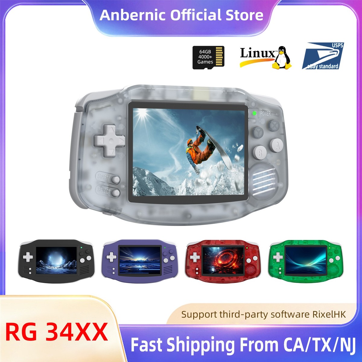 ANBERNIC RG34XX Retro Handheld Game Console 3.4