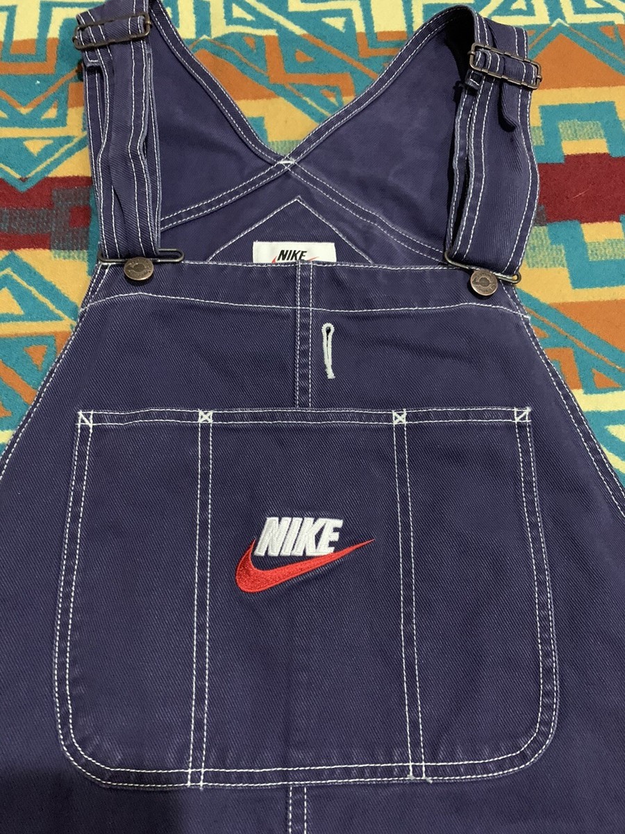 RARE🔥 Nike x Supreme Logo Embroidered Navy Twill Men's Overalls