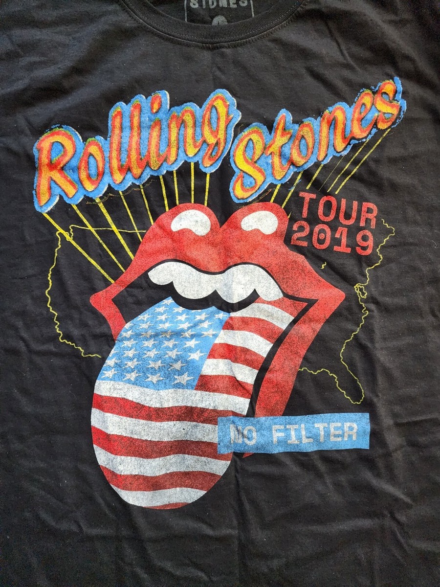 THE ROLLING STONES No Filter Concert US Tour T-Shirt 2019 Size