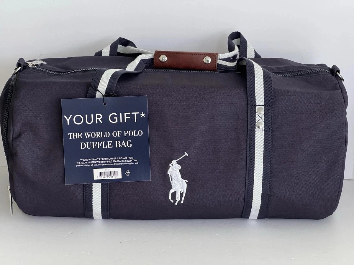 POLO Ralph Lauren DUFFLE Gym CARRY-ON Weekender TRAVEL Bag Navy