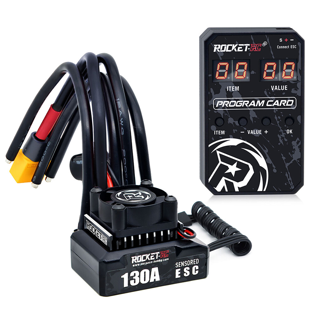 New ROCKET-RC 130A Brushless ESC Program Card for 1/10 RV Car 380