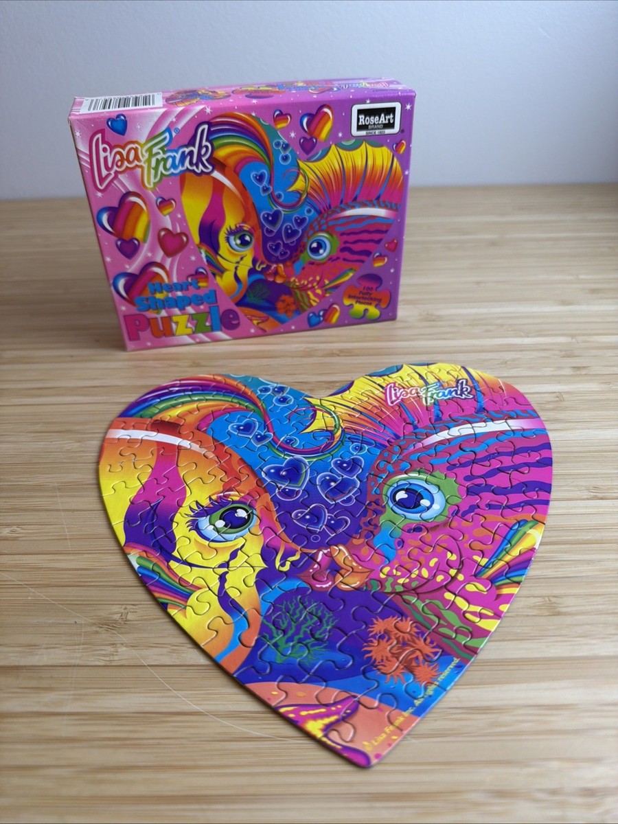 Lisa Frank Heart Shaped Puzzle By Rose Art 1992 Vintage Fish Ocean