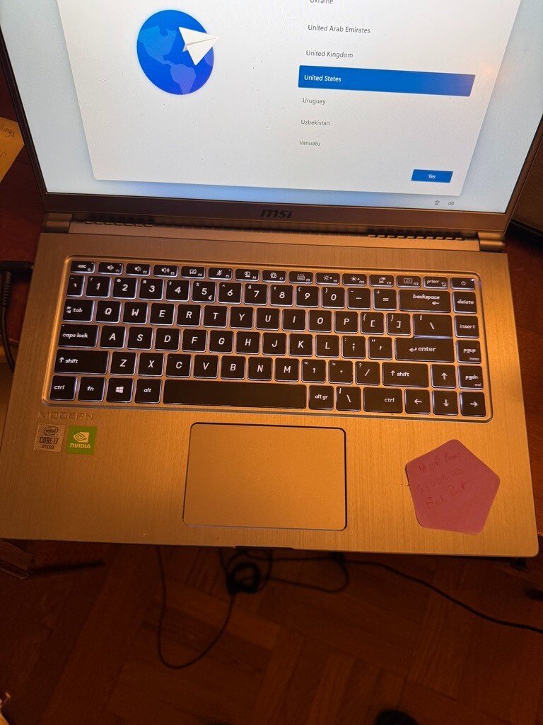 MSI Gaming Laptop MS-1551 — i7 10th Gen / 16GB RAM / 512GB SSD