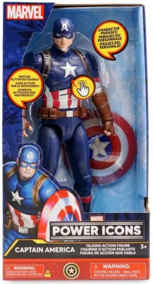 Disney Marvel Power Icons Captain America Action Figure with Sound