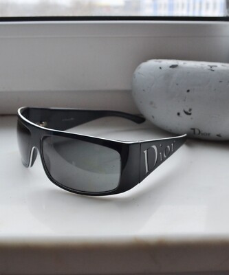 Vintage CHRISTIAN DIOR Sunglasses Logo CD Glasses Black White YM6