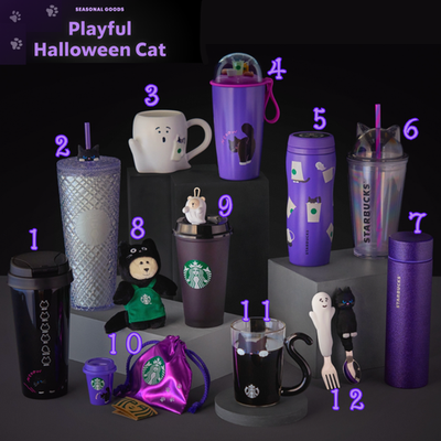 Starbucks Japan Halloween 2025 Playful Halloween Cat Ghost Mug