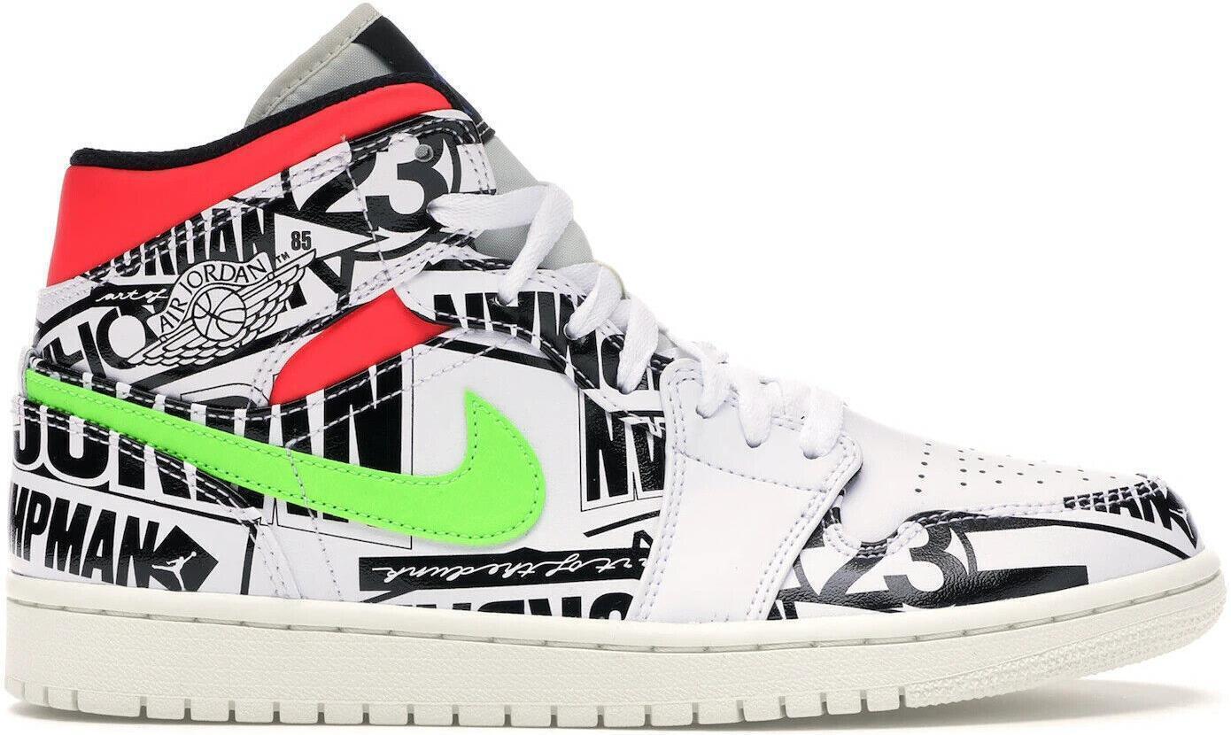 Size 10 - Air Jordan 1 Mid Over-Print Logos for sale online | eBay