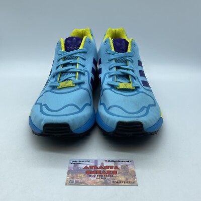 Size 12 - adidas ZX Flux Blue Purple Yellow Suede Leather (AF6303