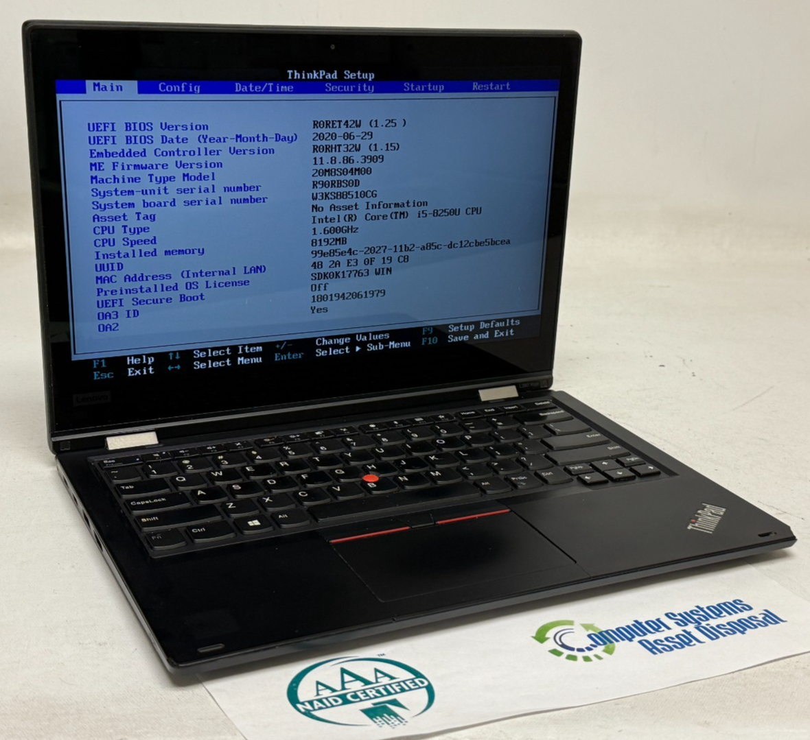 Lenovo ThinkPad L380 Yoga 2in1 (i5-8250u - 8GB RAM - 256GB SSD