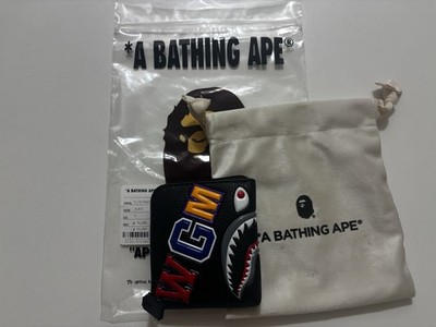 Authentic a bathing ape babe shark mini wallet black new | eBay