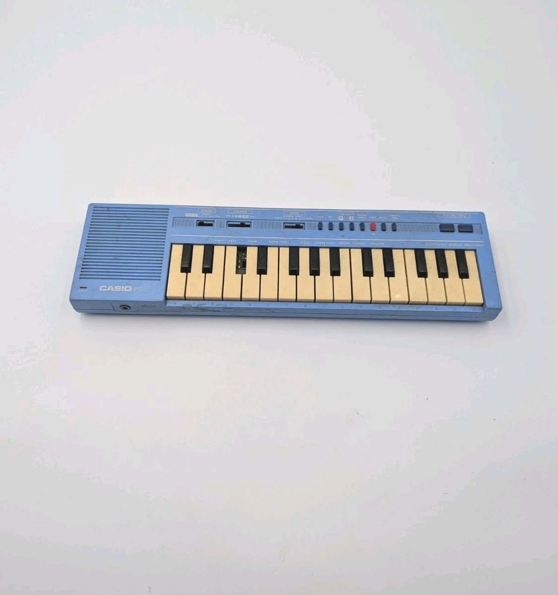 Vintage Casio PT-1 Rare Color Keyboard Mini Synthesizer Baby Blue