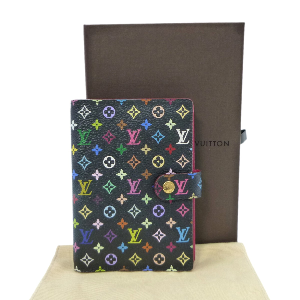 Authentic LOUIS VUITTON Agenda PM Day Planner Cover Multi-Color
