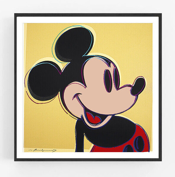 Andy Warhol - Mickey Mouse Yellow, Giclee Print, Kids Room Wall
