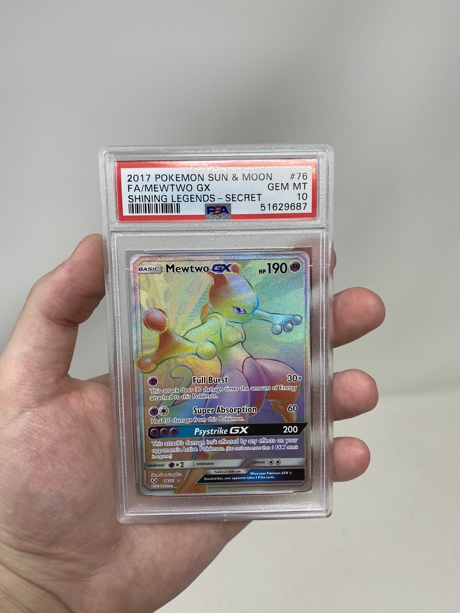 2017 Pokemon Sun & Moon Shining Legends Hyper Rare Mewtwo GX #76