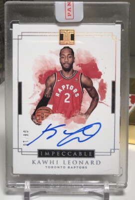 2018-19 Panini Impeccable Kawhi Leonard AUTO 8/10 Raptors Super