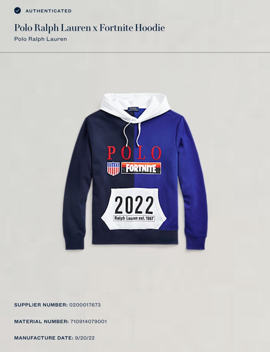 POLO RALPH LAUREN x FORTNITE LIMITED PULLOVER HOODIE MEN SIZE
