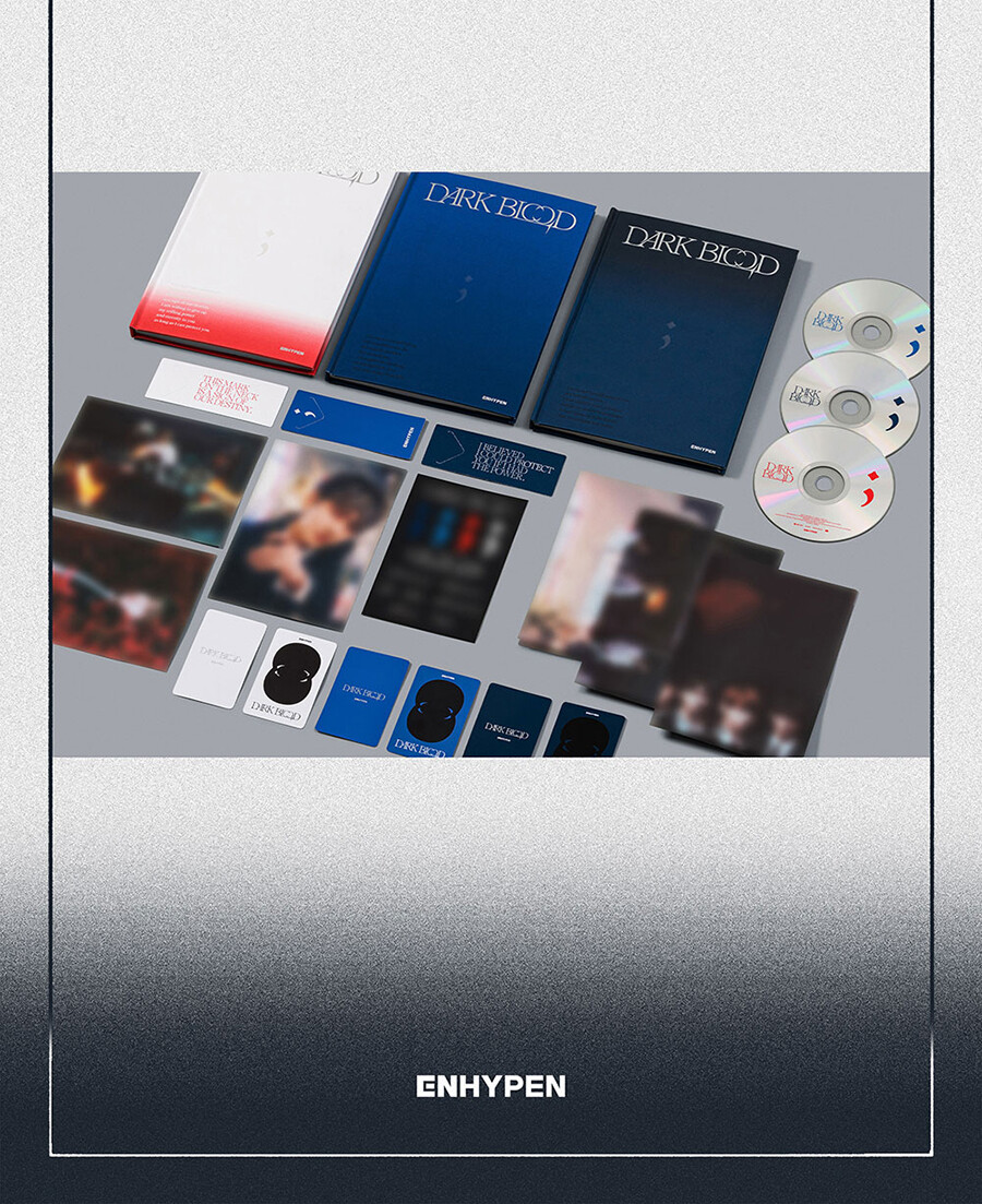 ENHYPEN [DARK BLOOD] Album CD+Photo Book+3 Card+Sticker+Book Mark+