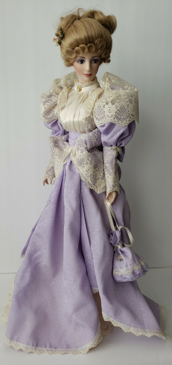 Franklin Heirloom Doll 1989 Victorian Purple Dress 22