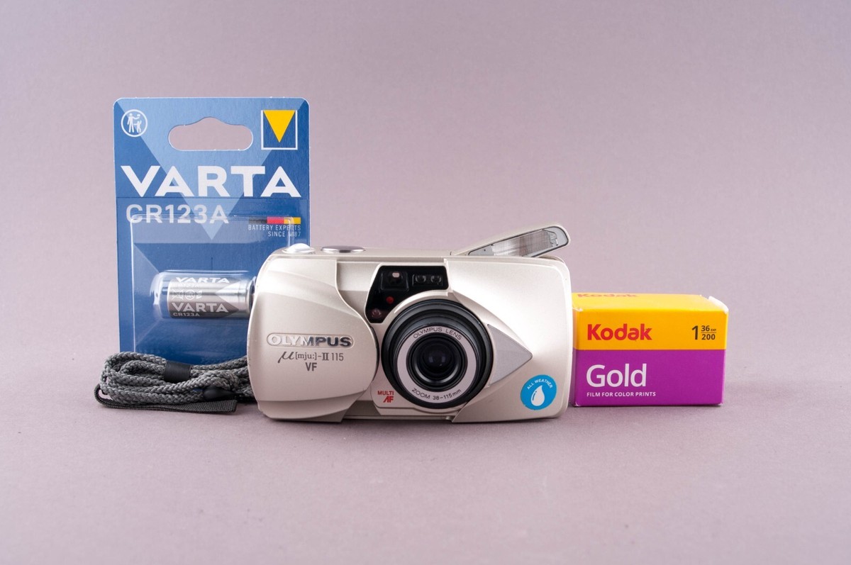 Olympus Mju II Zoom 115 VF Panorama 35mm Point & Shoot Film Camera