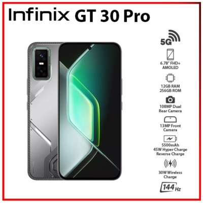 New) Infinix GT 30 Pro 12GB+256GB GREY Dual SIM Unlocked Android