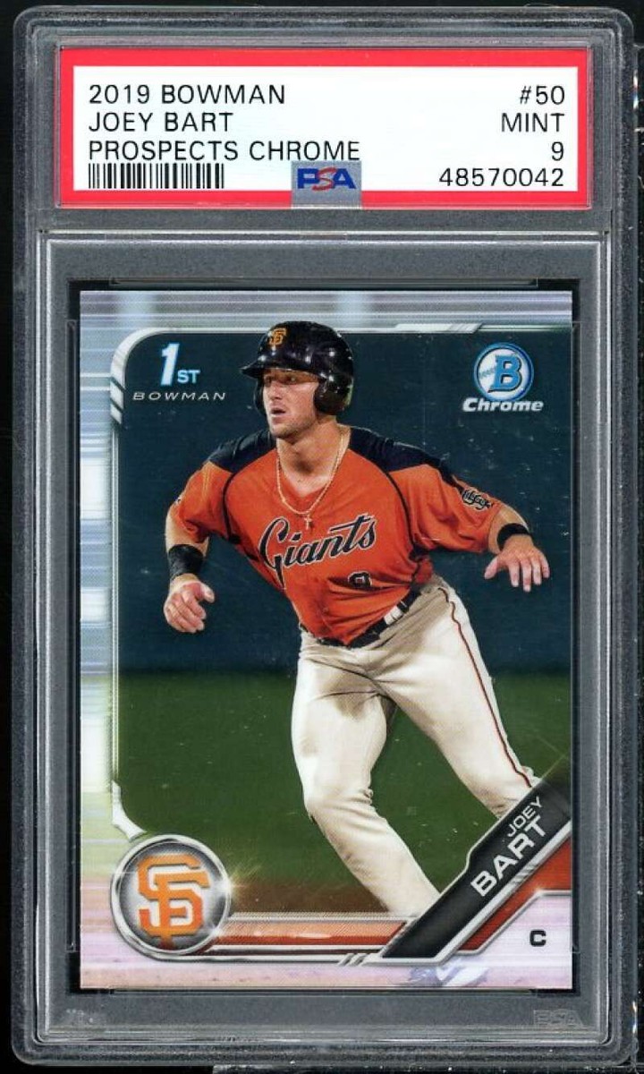 Joe Bart Rookie Card 2019 Bowman Prospects Chrome #50 PSA 9 | eBay