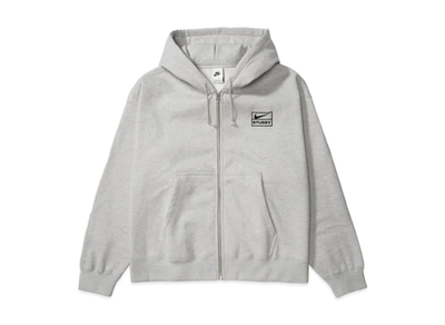 Stussy x Nike Stone Washed Fleece Zip Hoodie Grey Heather 25FW | eBay