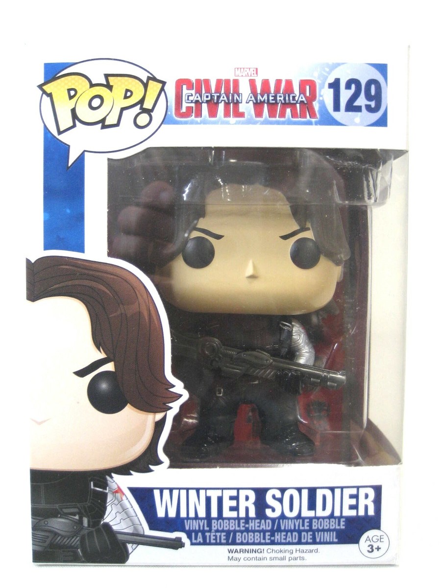 Funko Pop Civil War Winter Soldier #129 Vinyl Bobble-Head MIB | eBay