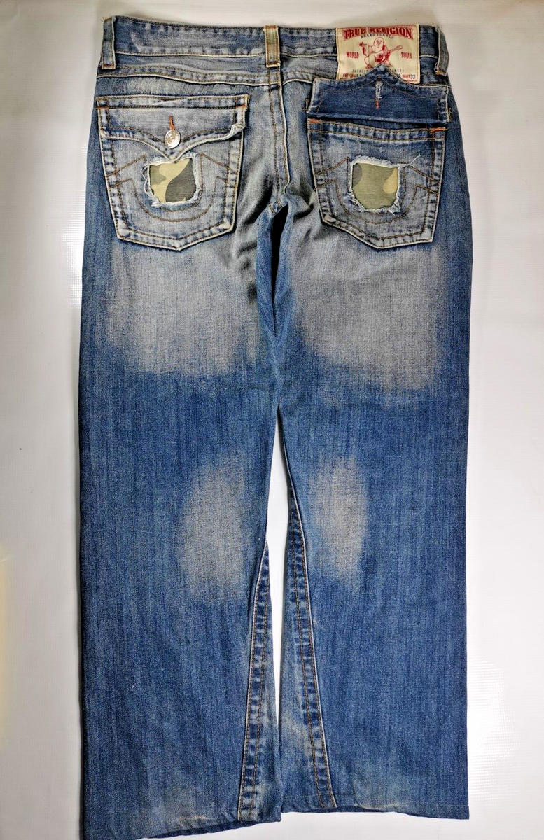 True Religion Rainbow Joey Jeans Men Size Row 36 Seat 33 Made In