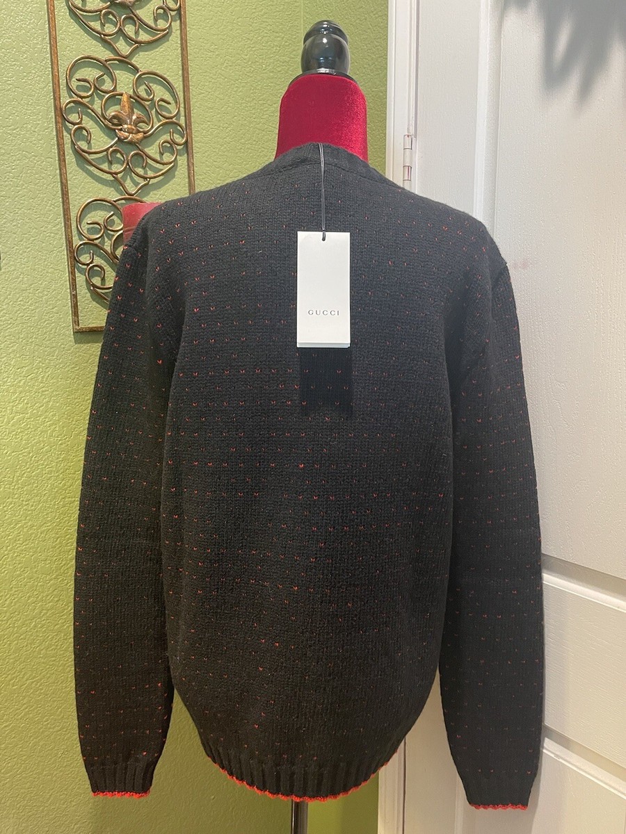100% Authentic GUCCI Goat Multicolor Jacquard Wool Sweater Size: S