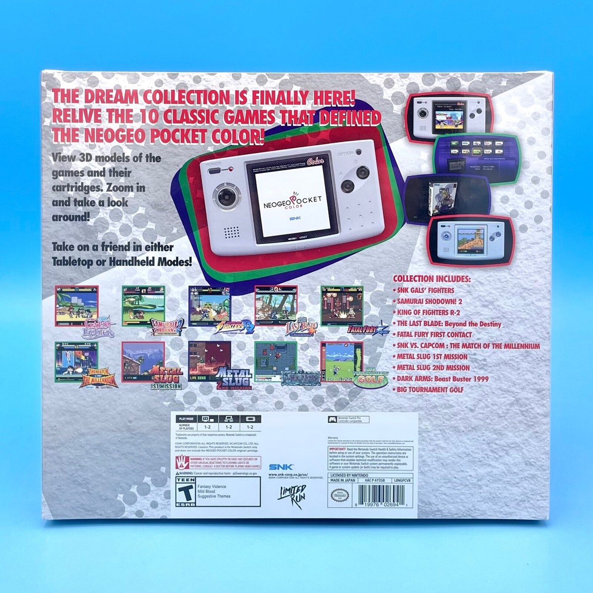 NeoGeo Pocket Color Selection Vol 1 Classic Edition Switch Limited