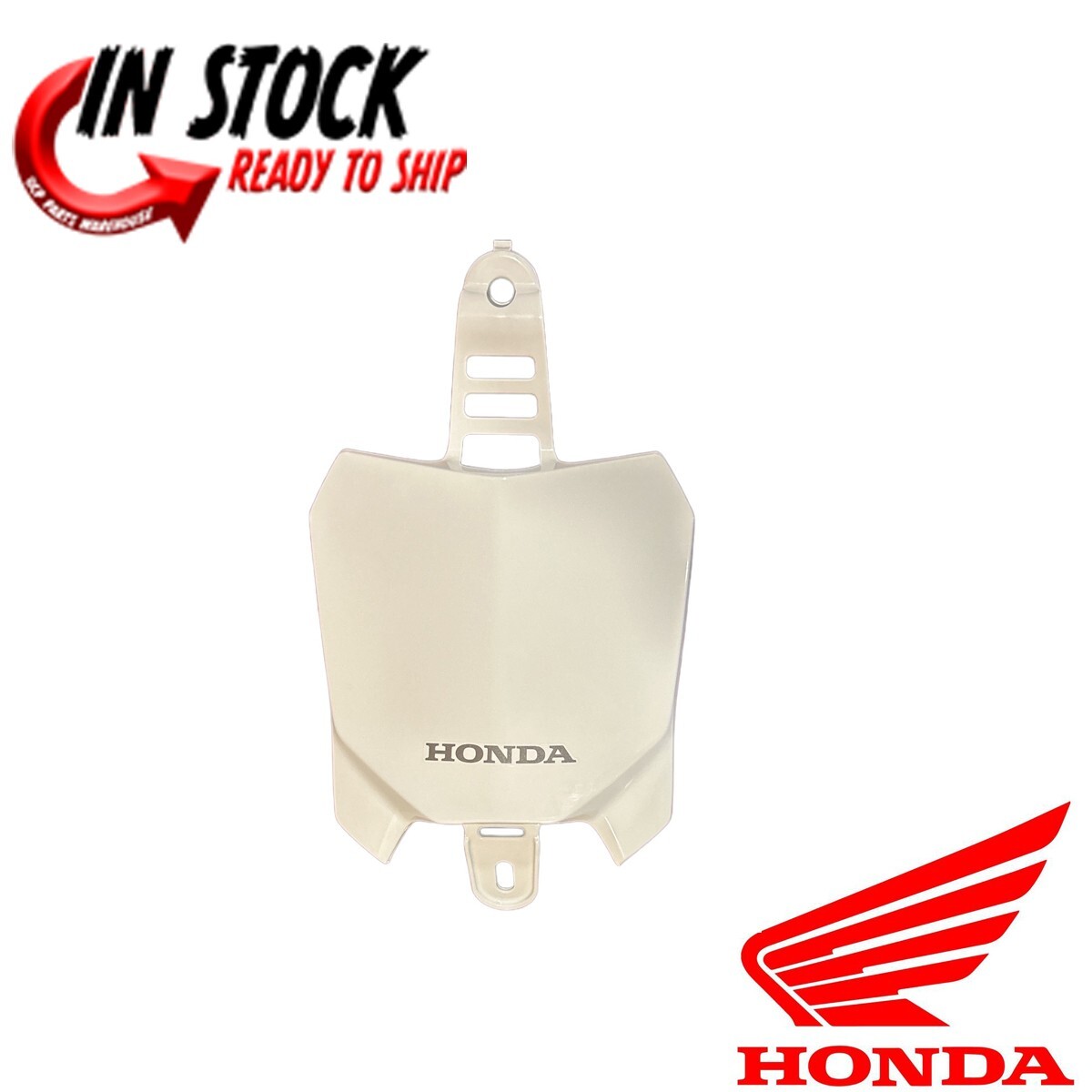 HONDA FRONT NUMBER PLATE 2013-2024 CRF50F GENUINE OEM ROSS WHITE