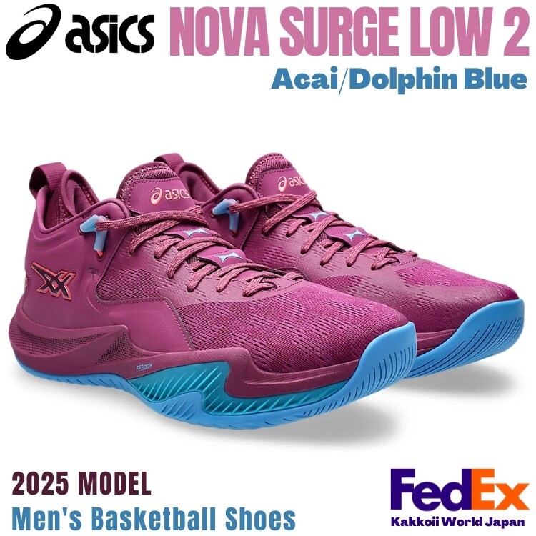 Asics Basketball shoes NOVA SURGE LOW 2 Acai/Dolphin Blue 1061A051