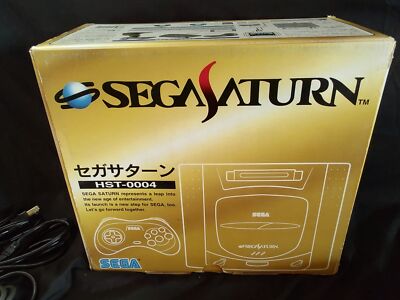 SEGA Saturn Gray color Console HST-0004,Pad,Power Cable Boxed set