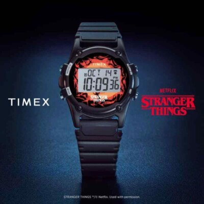 Timex Atlantis x Stranger Things Watch Limited Resin Strap Black